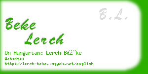 beke lerch business card